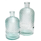 Vase aus recyceltem Glas in Blau 28 cm