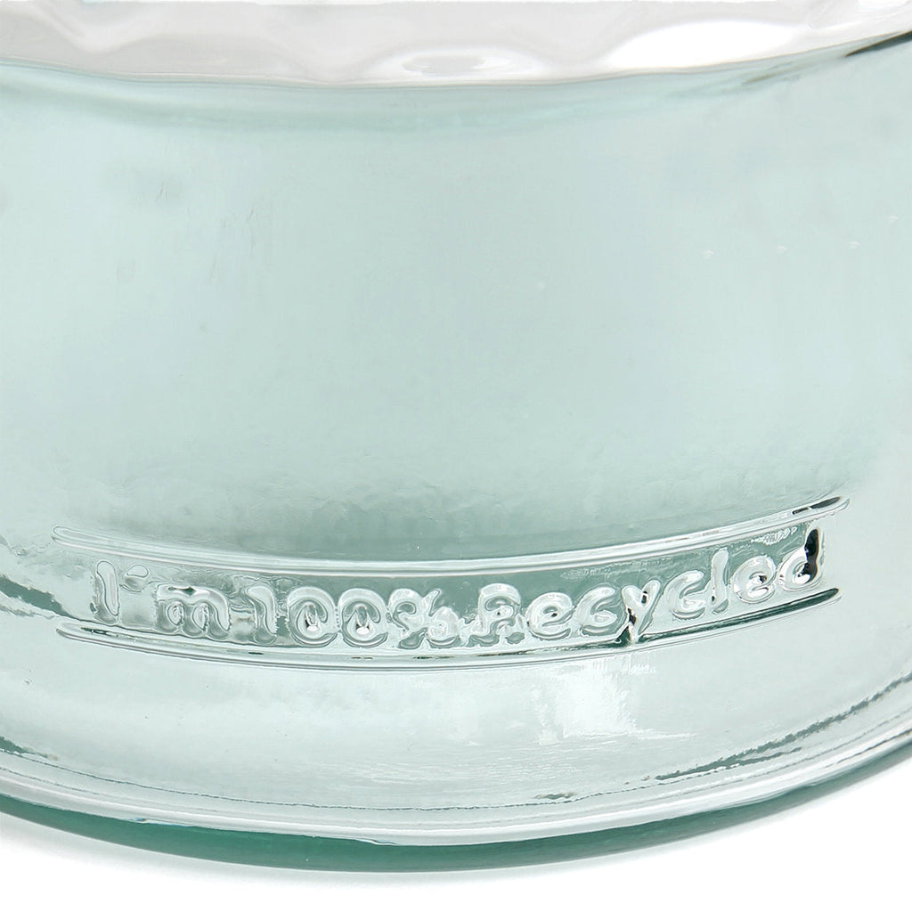 Vase aus recyceltem Glas in Blau 28 cm
