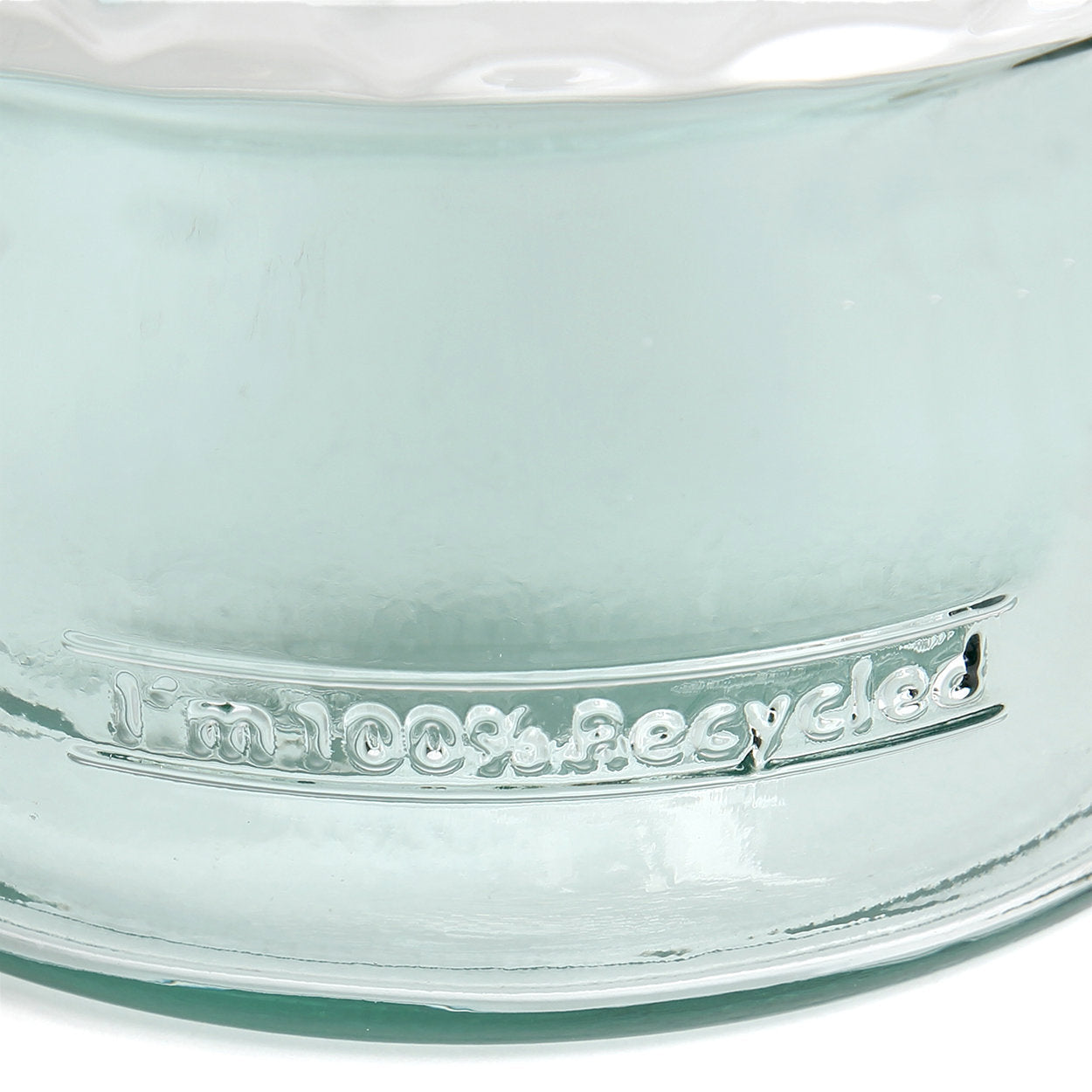 Vase aus recyceltem Glas in Blau 28 cm