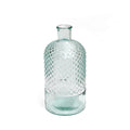 Deko-Vase aus Recyclingglas mit Rautenmuster – H22 cm