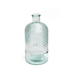 Deko-Vase aus Recyclingglas mit Rautenmuster – H22 cm