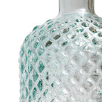 Deko-Vase aus Recyclingglas mit Rautenmuster – H22 cm