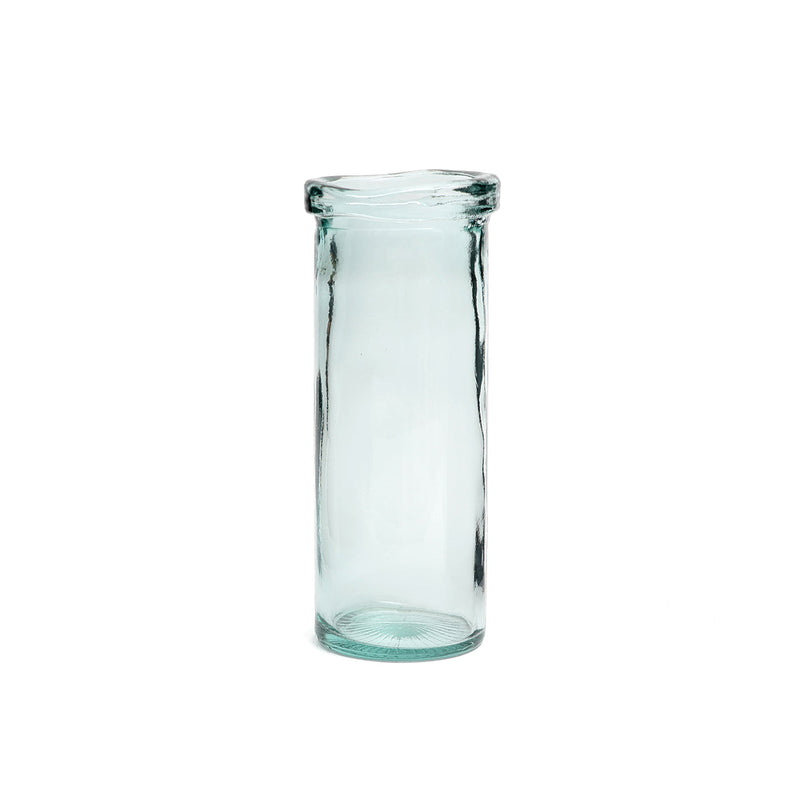 Vase aus Recyclingglas in Blau 36 cm – puristisches Design