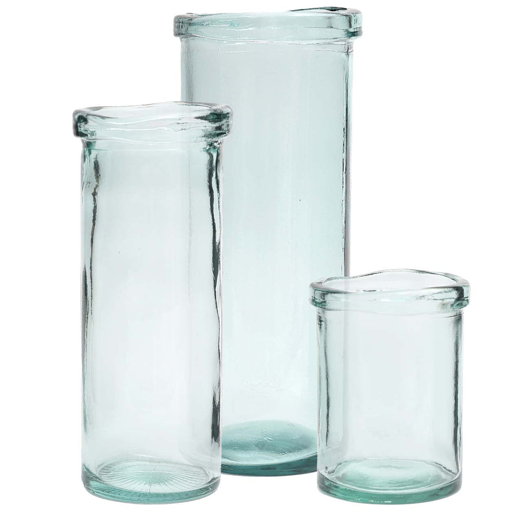 Vase aus Recyclingglas in Blau 36 cm – puristisches Design