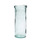 Vase aus recyceltem Glas in Aquagrün mit Wellenrand – H28 cm