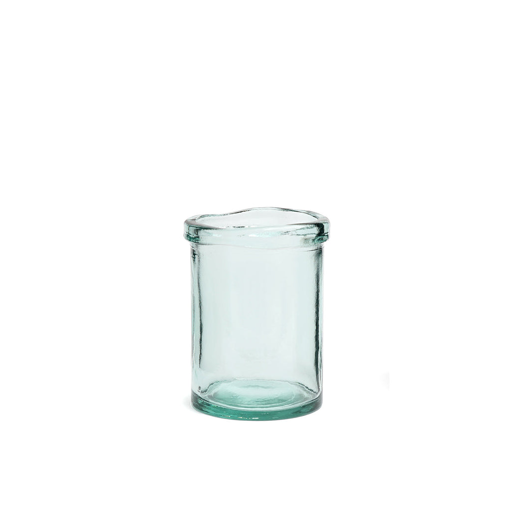 Vase aus recyceltem Glas in Blau 20 cm schlichtes Design