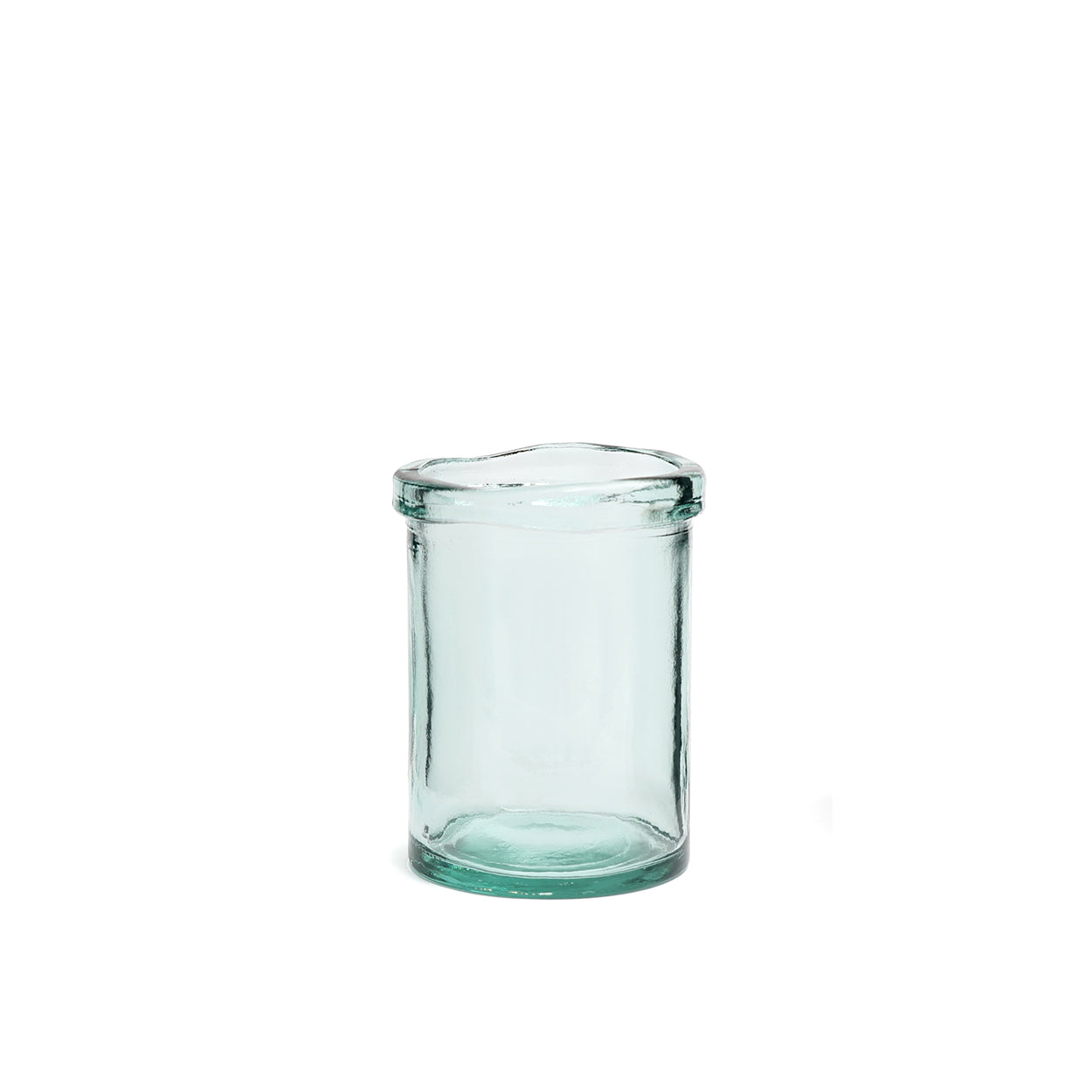 Vase aus recyceltem Glas in Blau 20 cm schlichtes Design
