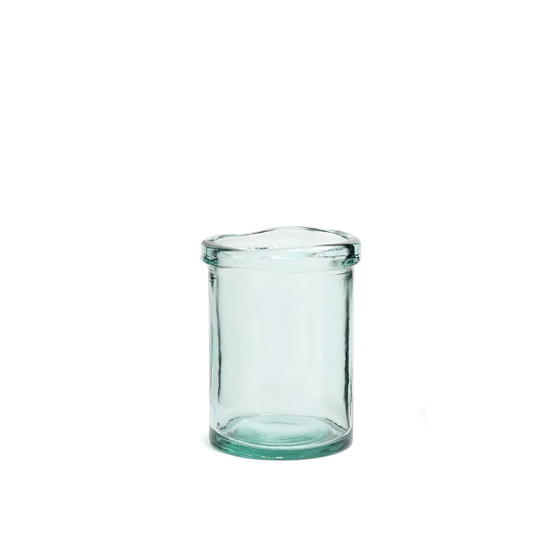 Vase aus recyceltem Glas in Blau 20 cm schlichtes Design