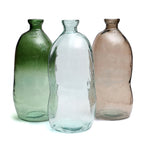 Vase aus transparentem Glas in Grau mit gewellter Silhouette – H73 cm