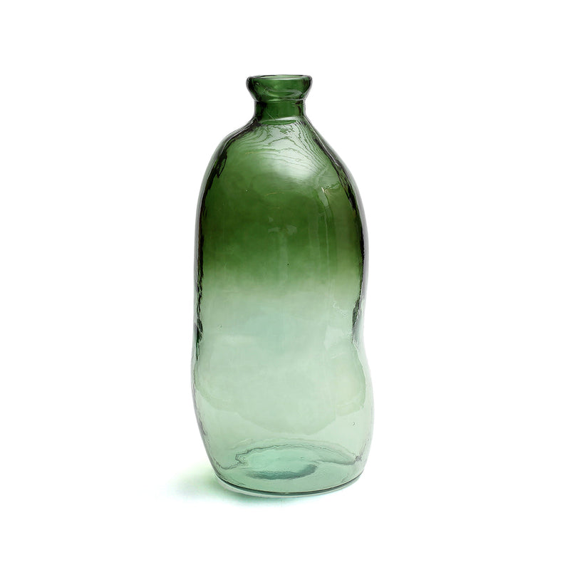 Vase bouteille en verre recyclé vert H73 cm