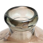 Ovale Vase aus mundgeblasenem Recyclingglas in Beige Transparent – H50 cm