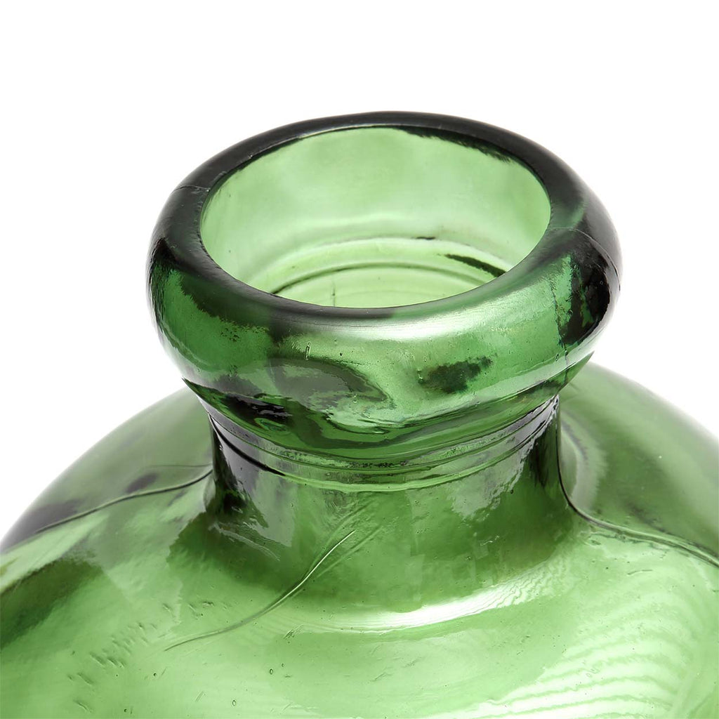 Flaschenvase aus grünem Recyclingglas mit Struktur – H50 cm