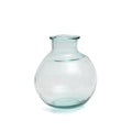 Kugelvase aus Recyclingglas in Transparentblau – H31 cm