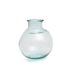 Kugelvase aus Recyclingglas in Transparentblau – H31 cm