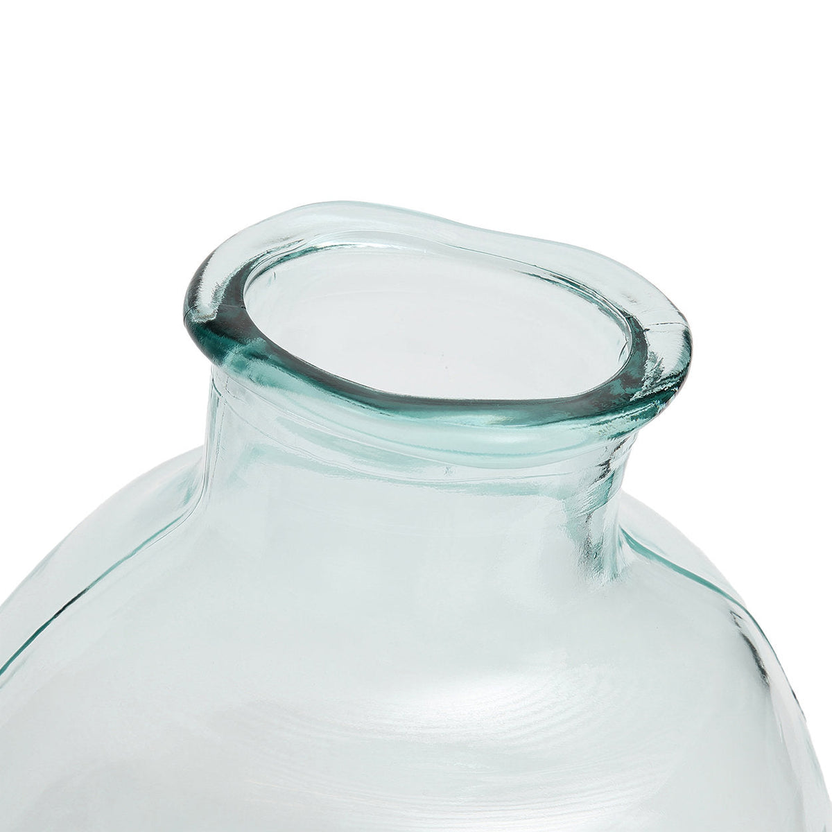 Kugelvase aus Recyclingglas in Transparentblau – H31 cm