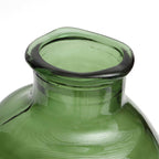 Runde Vase aus Recyclingglas in Grün mit Struktur – H31 cm