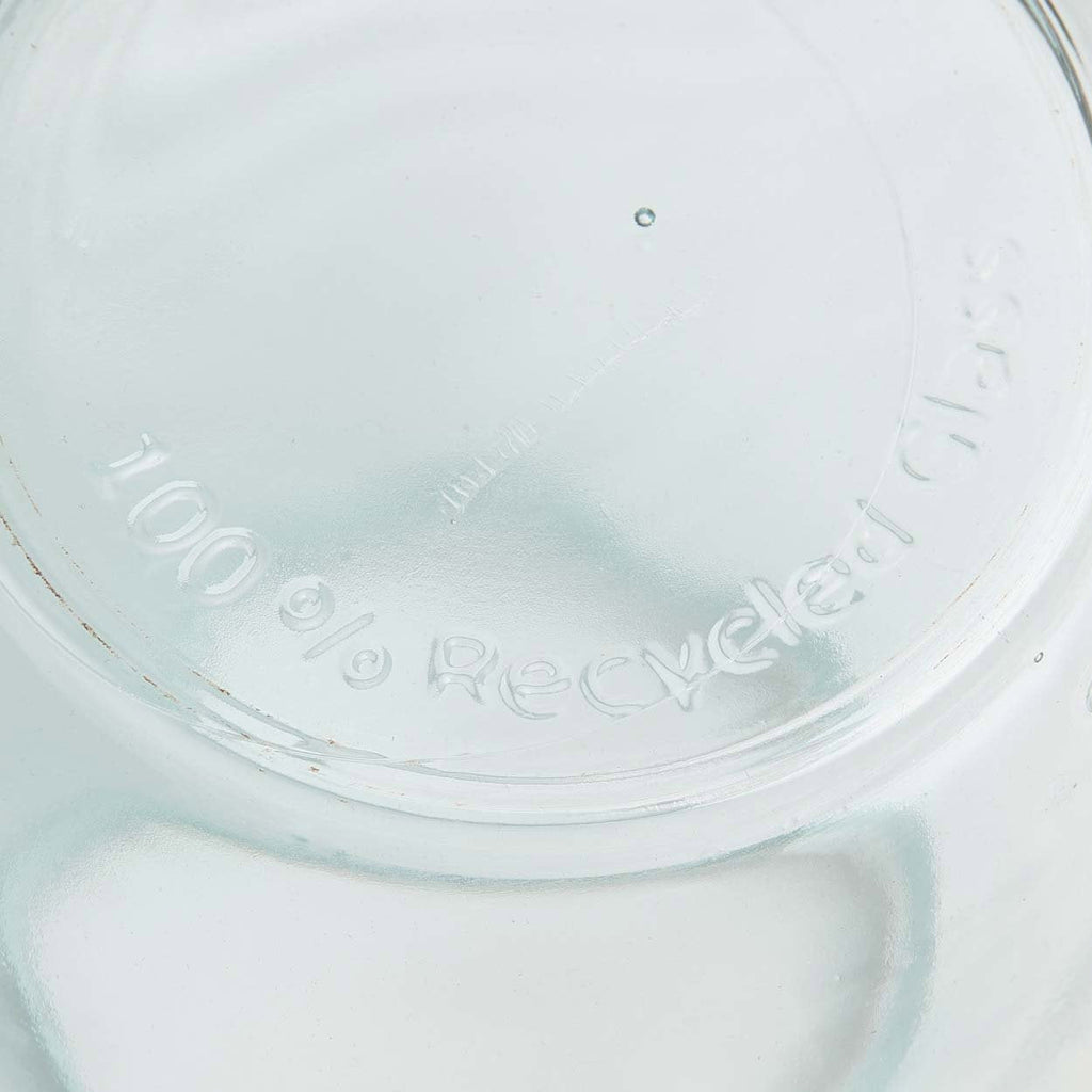 Ovale Vase aus Recyclingglas in Transparentblau – H23 cm