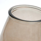 Ovale Vase aus Recyclingglas in transluzentem Braun – H35,5 cm
