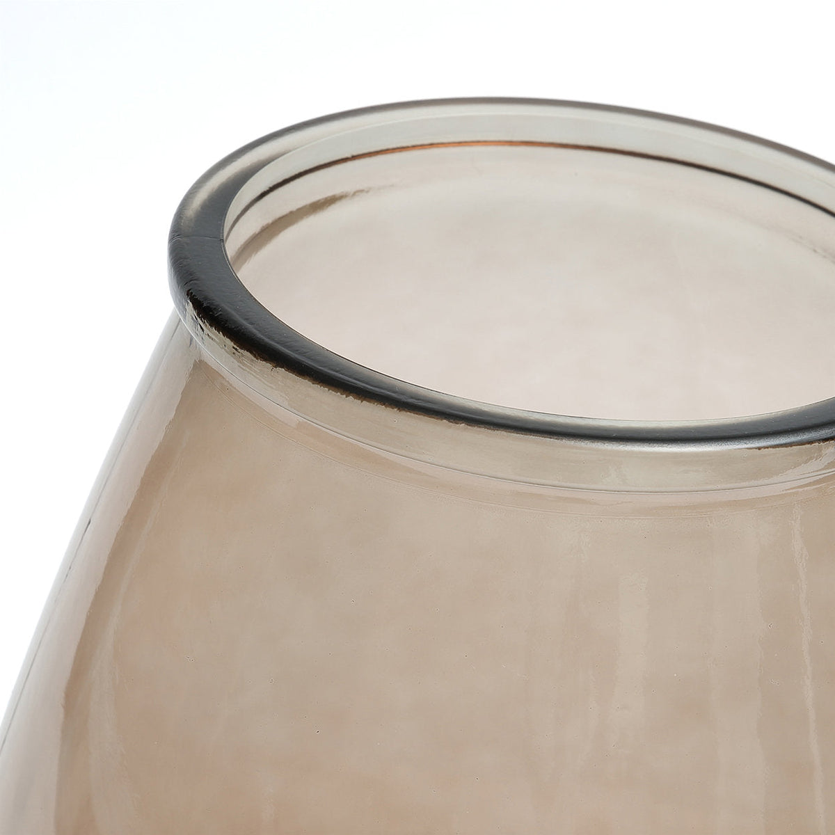 Ovale Vase aus Recyclingglas in transluzentem Braun – H35,5 cm