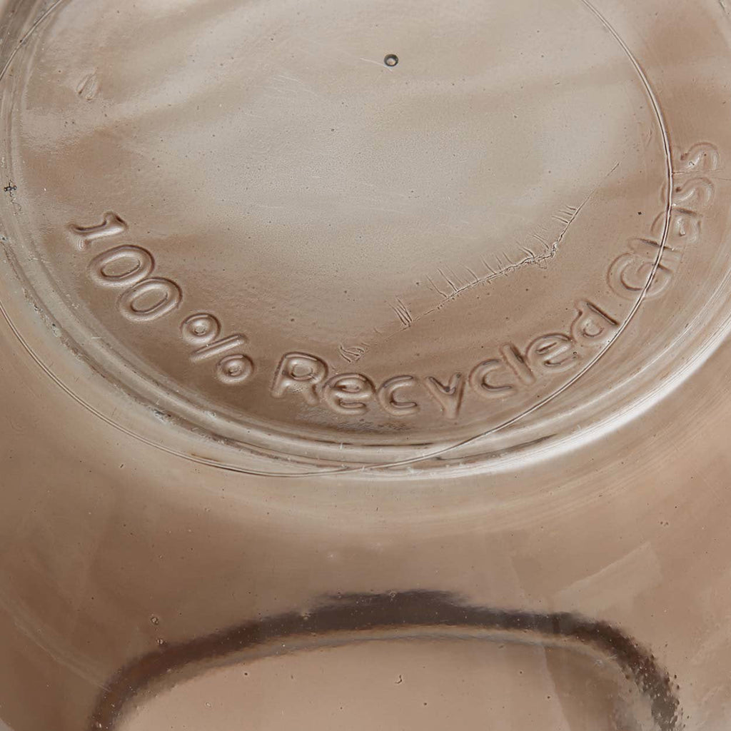 Ovale Vase aus Recyclingglas in transluzentem Braun – H35,5 cm