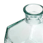 Glasvase transparent in geometrischer Form, Blau – H18 cm