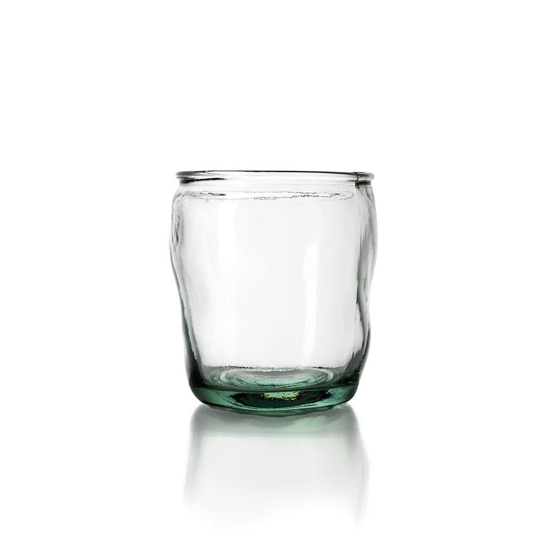 Zylindrisches Trinkglas in Blau aus recyceltem Glas – H10,5 cm