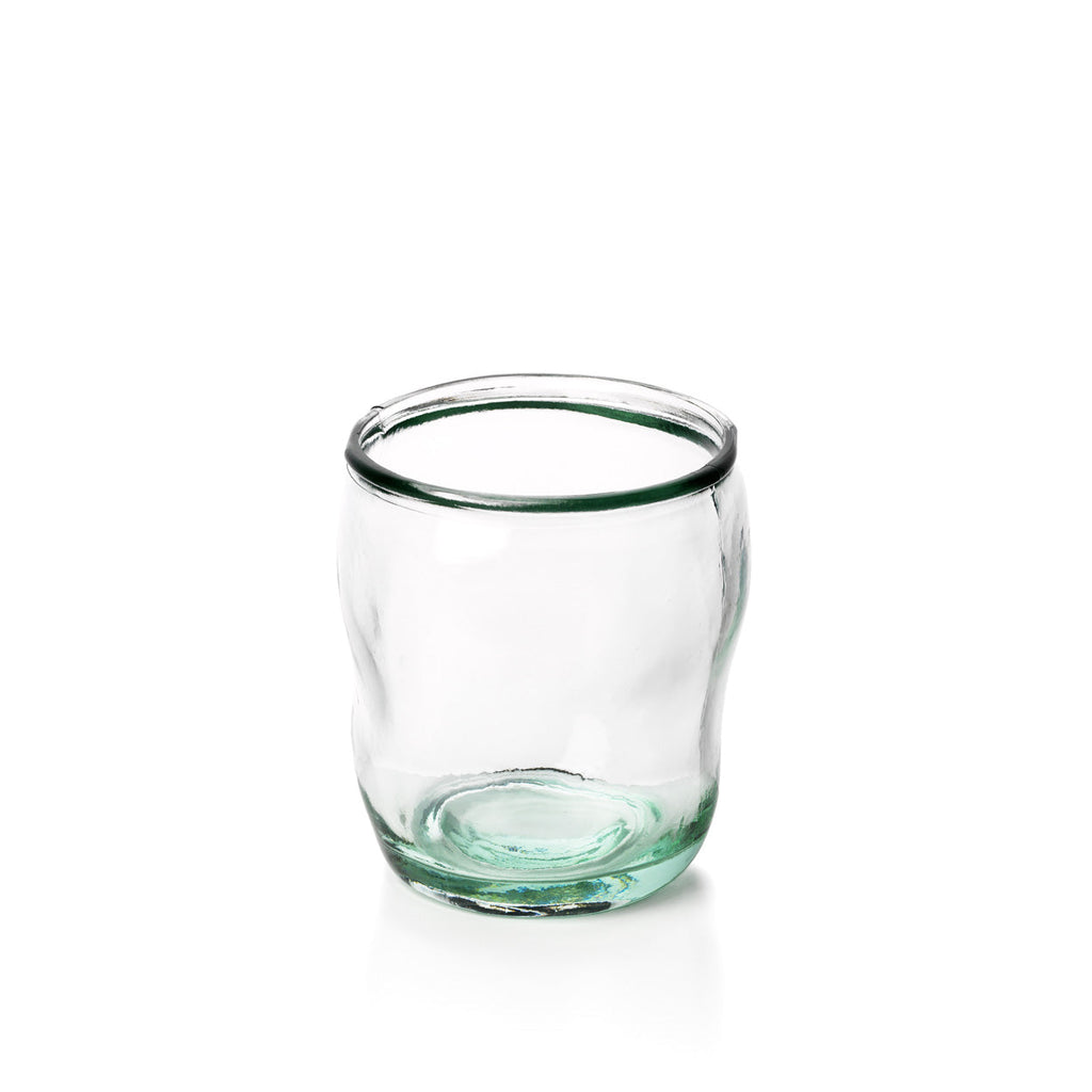Zylindrisches Trinkglas in Blau aus recyceltem Glas – H10,5 cm
