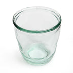 Trinkglas aus Recyclingglas – Blau gewellt