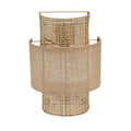 Wandleuchte aus offenem Rattangeflecht und Jute in Beige, zylindrisch – H41 cm