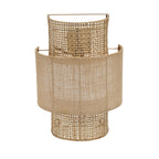 Wandleuchte aus offenem Rattangeflecht und Jute in Beige, zylindrisch – H41 cm