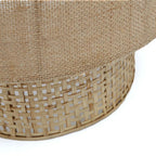 Wandleuchte aus offenem Rattangeflecht und Jute in Beige, zylindrisch – H41 cm
