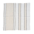 Serviette aus Leinen mit Streifen in Schwarz und Ecru – 45x45 cm