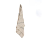Stoffserviette aus Naturleinen, gestreift in Schwarz und Beige