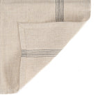Stoffserviette aus Naturleinen, gestreift in Schwarz und Beige