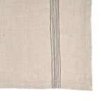 Stoffserviette aus Naturleinen, gestreift in Schwarz und Beige