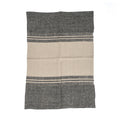 Geschirrtuch aus Naturleinen, gestreift in Beige und Anthrazit