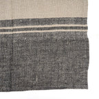 Geschirrtuch aus Naturleinen, gestreift in Beige und Anthrazit
