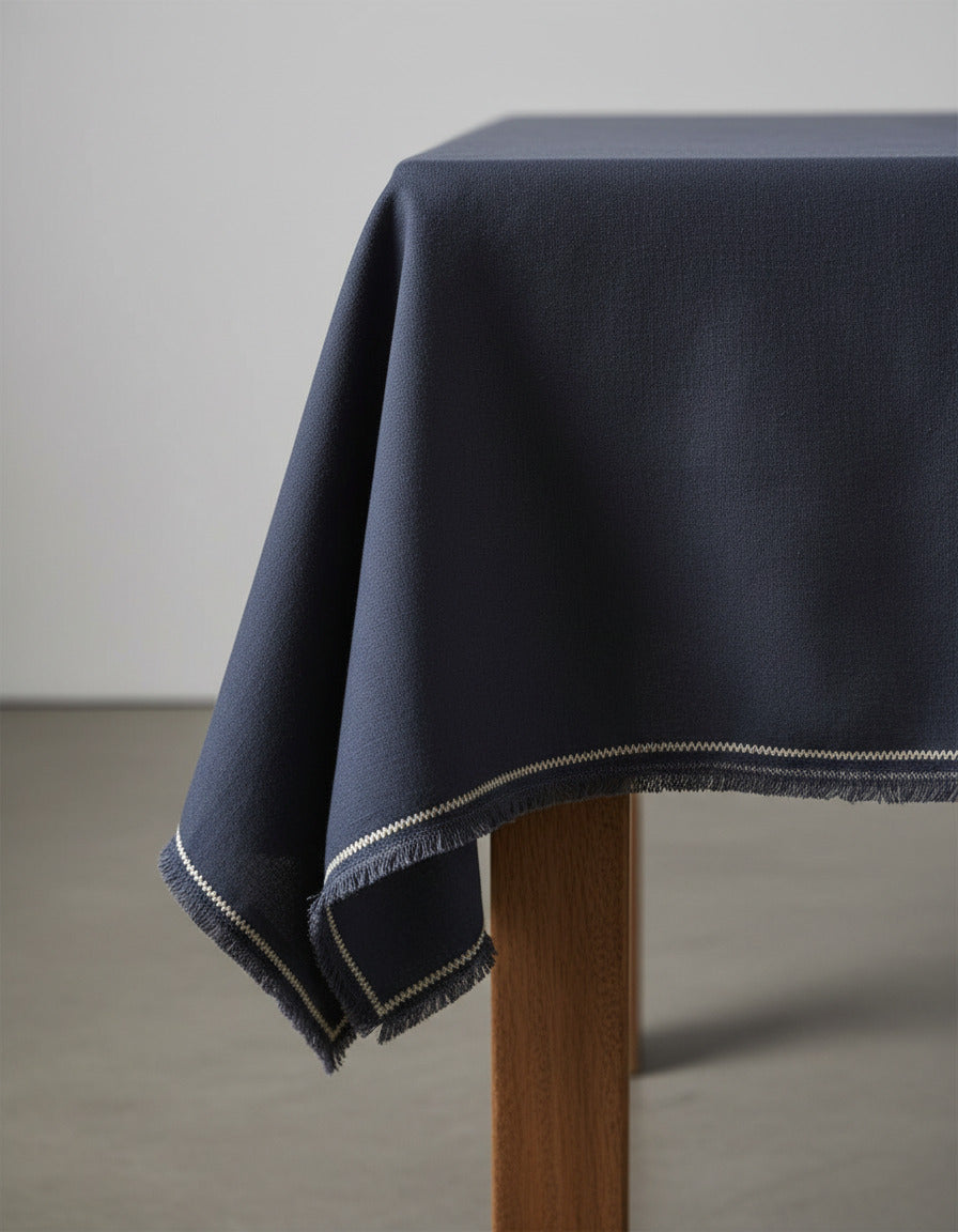 Rechteckige Tischdecke aus schwarzem Naturleinen fürs Esszimmer – 150 x 250 cm