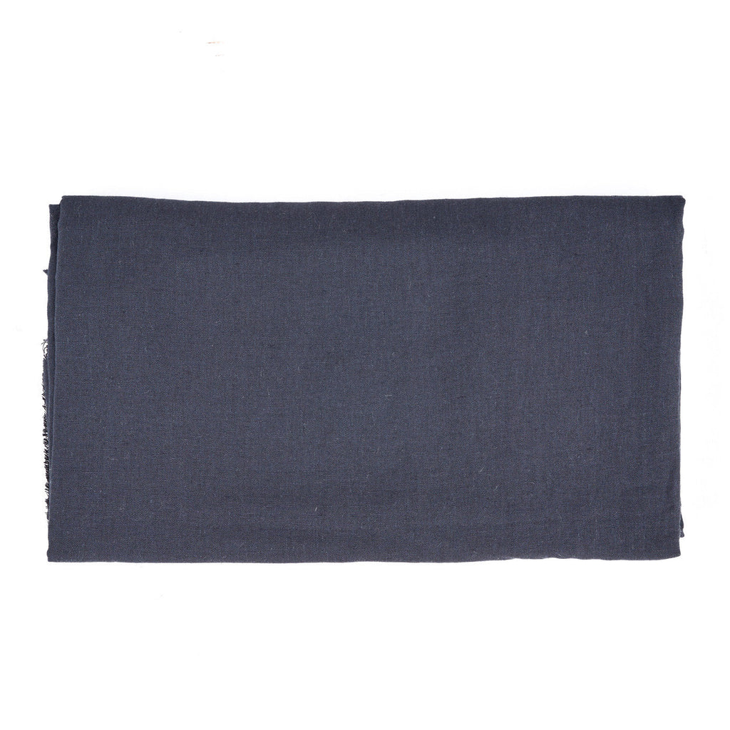 Leinen-Tischdecke in Marineblau mit Fransen – 150 x 300 cm