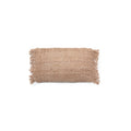 Kissenbezug aus Baumwolle in Beige mit Fransen - 30x50 cm