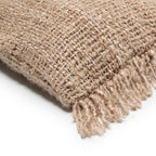 Kissenbezug aus Baumwolle in Beige mit Fransen - 30x50 cm