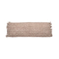 Housse de coussin rectangulaire beige coton - 35x100 cm