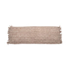 Housse de coussin rectangulaire beige coton - 35x100 cm