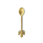 Löffel aus Messing goldfarben mit gehämmertem Griff und Oktopus