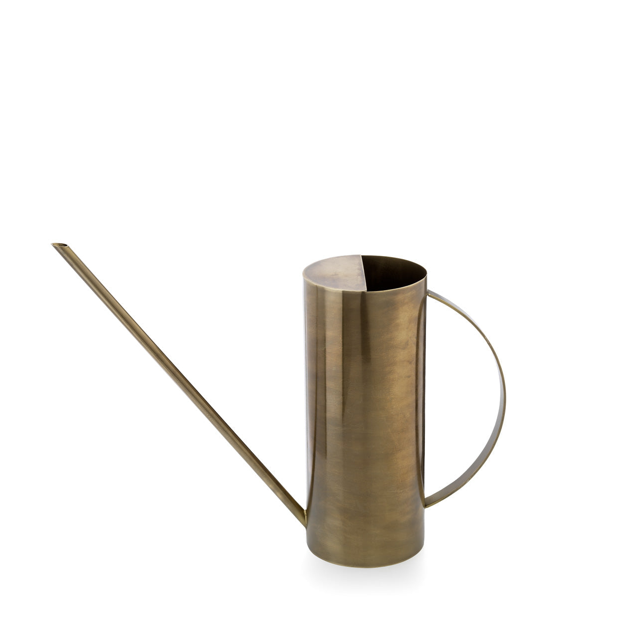 Gießkanne aus Messing, goldfarben mit Patina-Finish