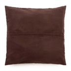 Housse de coussin cuir marron à panneaux - 60x60 cm