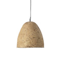 Hängeleuchte aus Pappmaché in Beige, Glocke – Ø40 cm