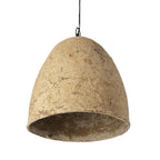 Hängeleuchte aus Pappmaché in Beige, Glocke – Ø40 cm