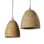 Hängeleuchte aus Pappmaché in Beige, Glocke – Ø40 cm