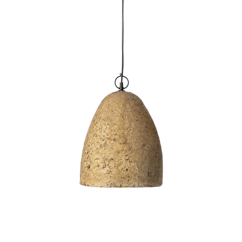 Hängeleuchte aus Pappmaché in Beige für den Essbereich – Ø30 cm